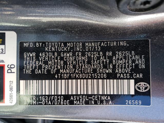 Photo 9 VIN: 4T1BF1FK8DU215206 - TOYOTA CAMRY L 