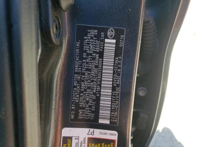 Photo 9 VIN: 4T1BF1FK8DU258668 - TOYOTA CAMRY L 