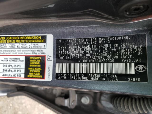 Photo 9 VIN: 4T1BF1FK8DU272330 - TOYOTA CAMRY 