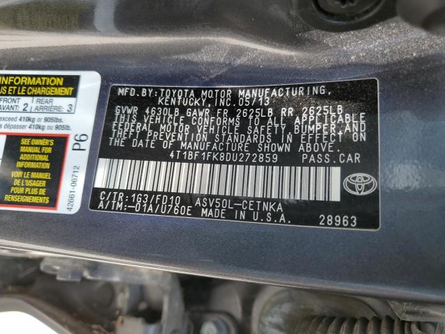 Photo 11 VIN: 4T1BF1FK8DU272859 - TOYOTA CAMRY L 