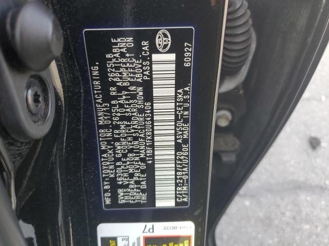 Photo 12 VIN: 4T1BF1FK8DU643406 - TOYOTA CAMRY L 