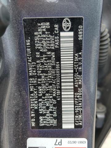 Photo 12 VIN: 4T1BF1FK8DU689964 - TOYOTA CAMRY 