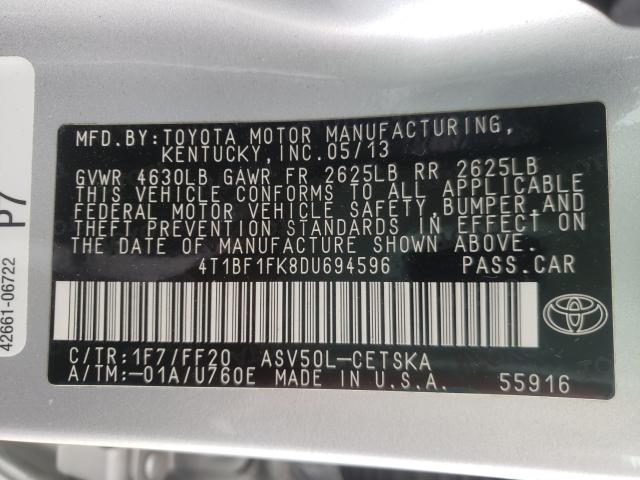 Photo 9 VIN: 4T1BF1FK8DU694596 - TOYOTA CAMRY L 