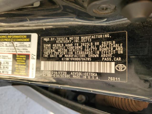 Photo 11 VIN: 4T1BF1FK8DU704785 - TOYOTA CAMRY 