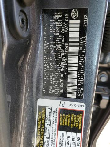 Photo 12 VIN: 4T1BF1FK8DU711588 - TOYOTA CAMRY L 