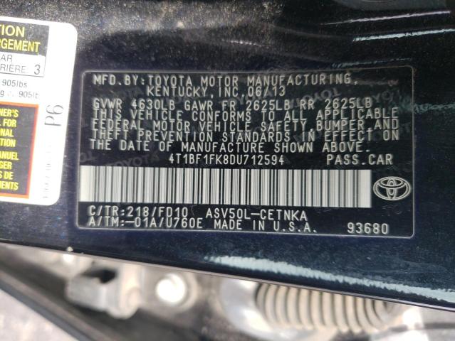 Photo 11 VIN: 4T1BF1FK8DU712594 - TOYOTA CAMRY L 