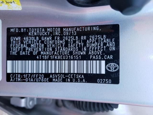 Photo 9 VIN: 4T1BF1FK8EU316151 - TOYOTA CAMRY L 