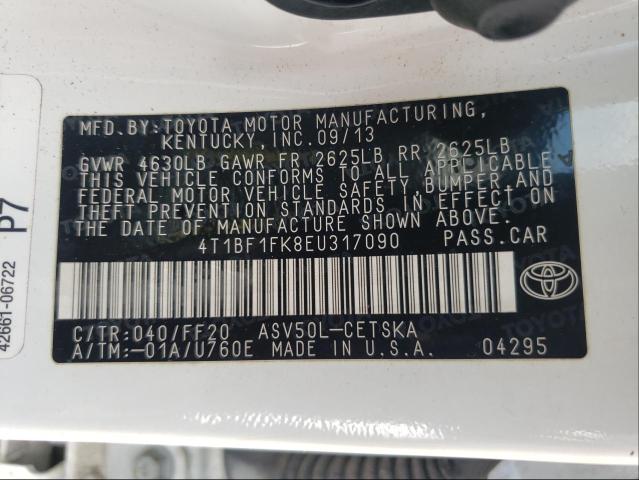 Photo 9 VIN: 4T1BF1FK8EU317090 - TOYOTA CAMRY L 