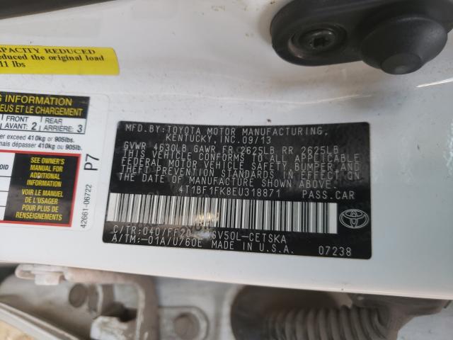 Photo 9 VIN: 4T1BF1FK8EU318871 - TOYOTA CAMRY L 