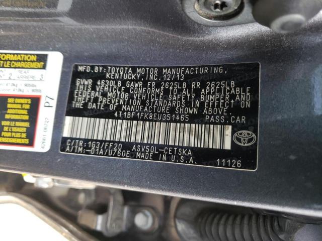 Photo 9 VIN: 4T1BF1FK8EU351465 - TOYOTA CAMRY L 