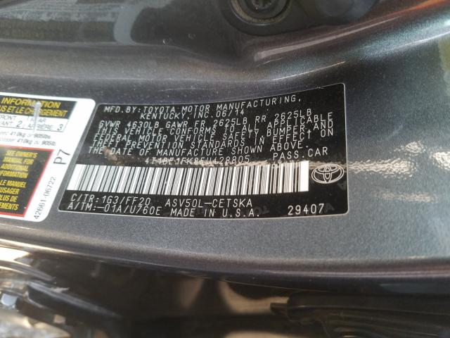 Photo 9 VIN: 4T1BF1FK8EU428805 - TOYOTA CAMRY L 