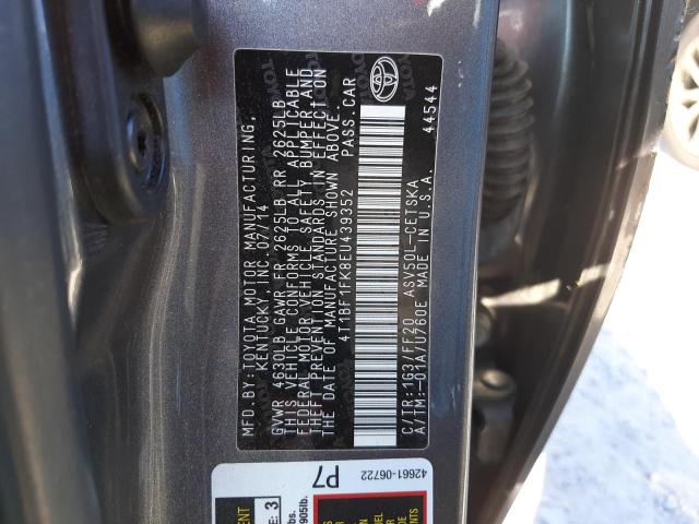 Photo 9 VIN: 4T1BF1FK8EU439352 - TOYOTA CAMRY L 