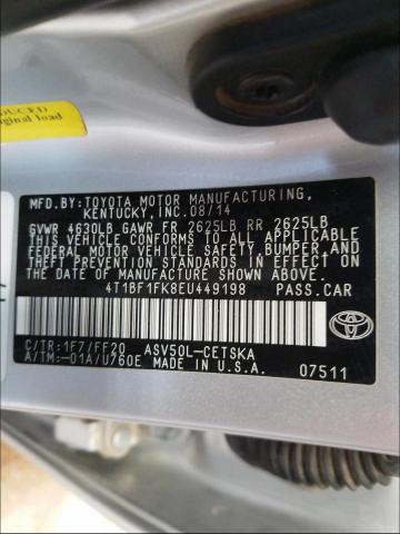 Photo 9 VIN: 4T1BF1FK8EU449198 - TOYOTA CAMRY L 