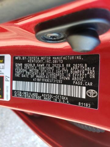 Photo 9 VIN: 4T1BF1FK8EU731292 - TOYOTA CAMRY L 