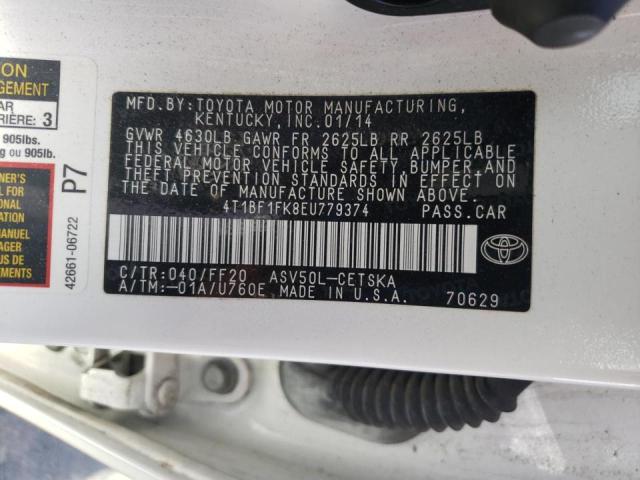 Photo 9 VIN: 4T1BF1FK8EU779374 - TOYOTA CAMRY L 