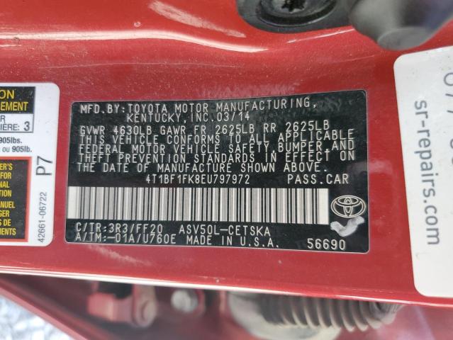 Photo 11 VIN: 4T1BF1FK8EU797972 - TOYOTA CAMRY 