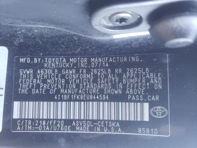 Photo 9 VIN: 4T1BF1FK8EU844594 - TOYOTA CAMRY L 