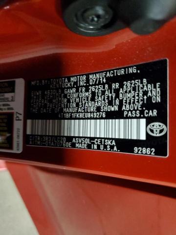 Photo 11 VIN: 4T1BF1FK8EU849276 - TOYOTA CAMRY L 