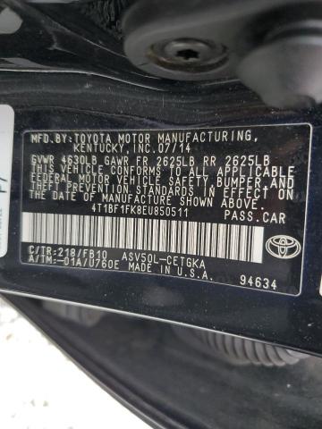 Photo 11 VIN: 4T1BF1FK8EU850511 - TOYOTA CAMRY L 