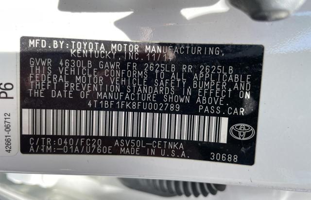 Photo 9 VIN: 4T1BF1FK8FU002789 - TOYOTA CAMRY LE 