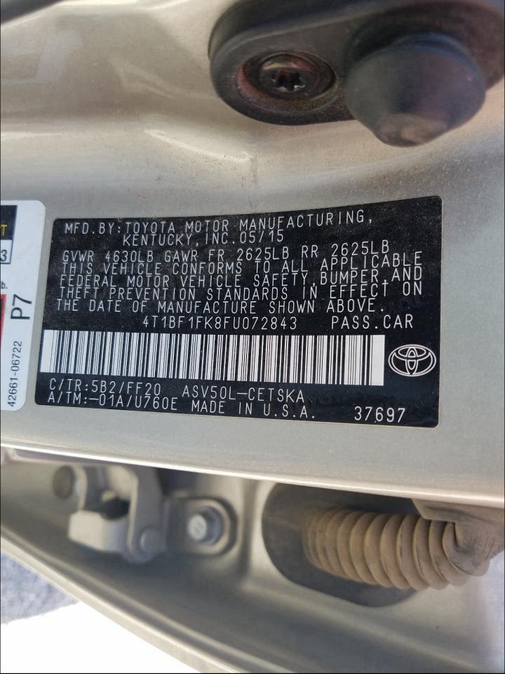 Photo 9 VIN: 4T1BF1FK8FU072843 - TOYOTA CAMRY LE 