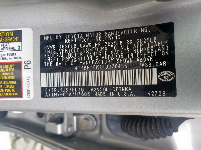 Photo 9 VIN: 4T1BF1FK8FU076455 - TOYOTA CAMRY LE 