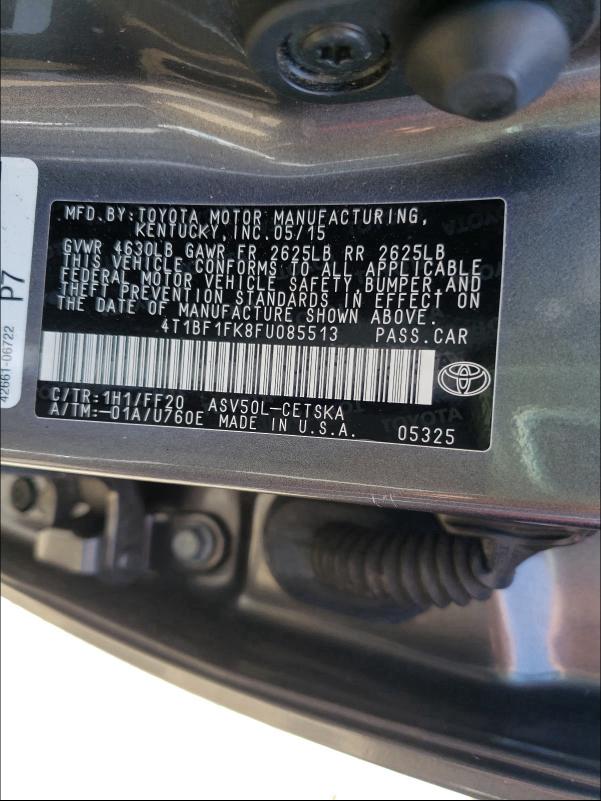 Photo 9 VIN: 4T1BF1FK8FU085513 - TOYOTA CAMRY LE 