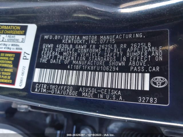 Photo 8 VIN: 4T1BF1FK8FU106294 - TOYOTA CAMRY 