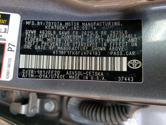 Photo 11 VIN: 4T1BF1FK8FU474183 - TOYOTA CAMRY LE 