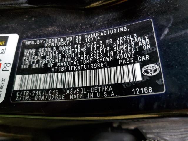 Photo 11 VIN: 4T1BF1FK8FU489881 - TOYOTA CAMRY LE 