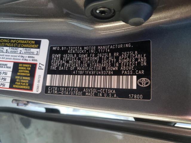 Photo 9 VIN: 4T1BF1FK8FU493784 - TOYOTA CAMRY LE 