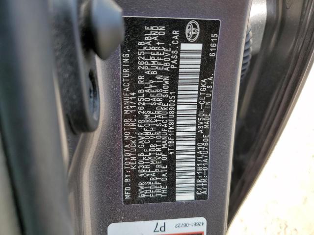 Photo 11 VIN: 4T1BF1FK8FU890251 - TOYOTA CAMRY LE 