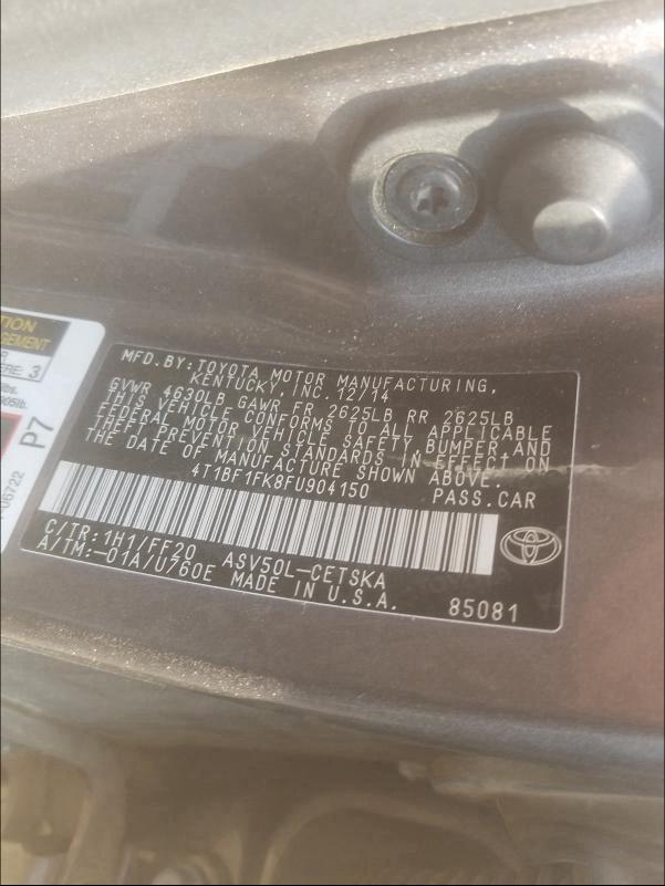 Photo 9 VIN: 4T1BF1FK8FU904150 - TOYOTA CAMRY LE 