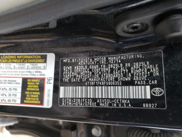 Photo 9 VIN: 4T1BF1FK8FU906352 - TOYOTA CAMRY LE 