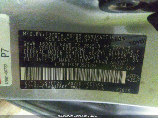 Photo 8 VIN: 4T1BF1FK8FU921224 - TOYOTA CAMRY 