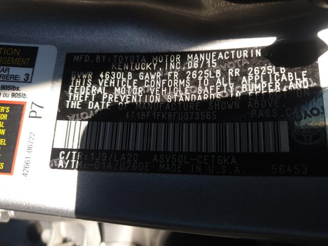 Photo 9 VIN: 4T1BF1FK8FU973565 - TOYOTA CAMRY LE 