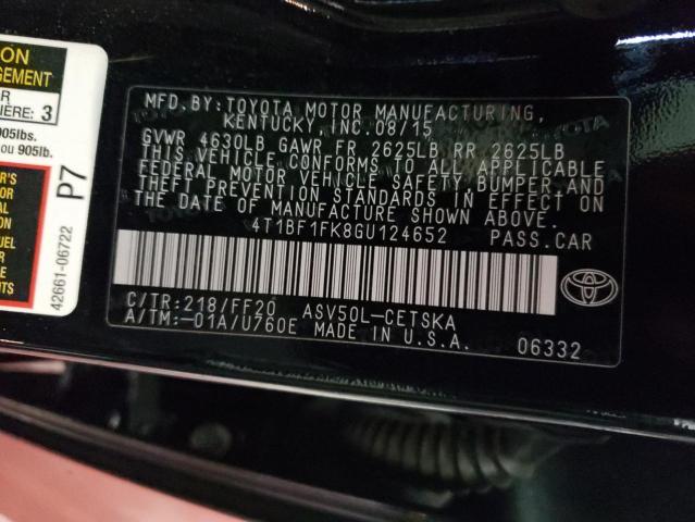 Photo 9 VIN: 4T1BF1FK8GU124652 - TOYOTA CAMRY LE 