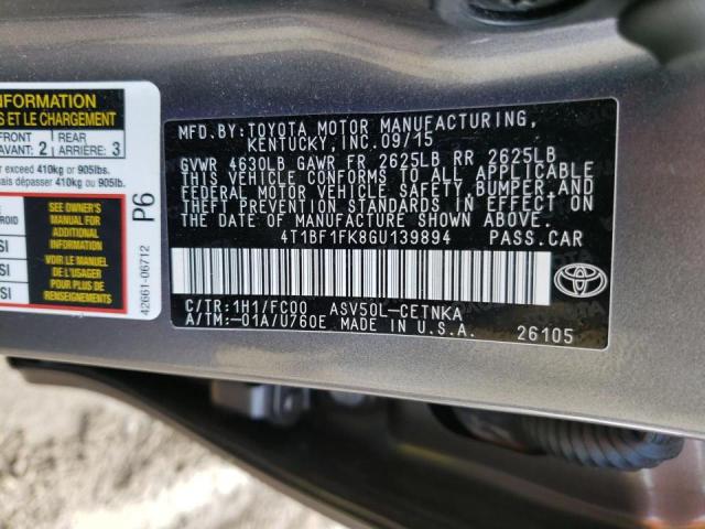 Photo 9 VIN: 4T1BF1FK8GU139894 - TOYOTA CAMRY LE 