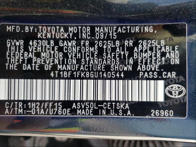 Photo 9 VIN: 4T1BF1FK8GU140544 - TOYOTA CAMRY LE 