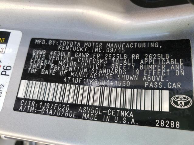 Photo 9 VIN: 4T1BF1FK8GU141550 - TOYOTA CAMRY LE 