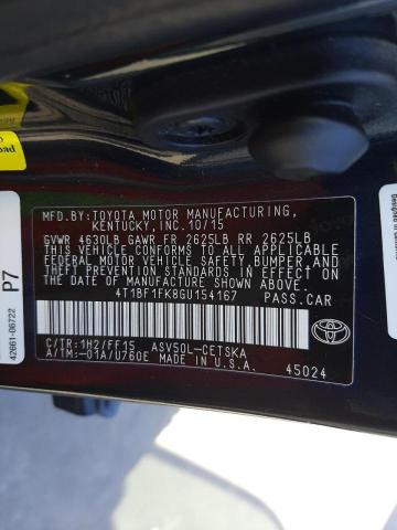 Photo 9 VIN: 4T1BF1FK8GU154167 - TOYOTA CAMRY LE 