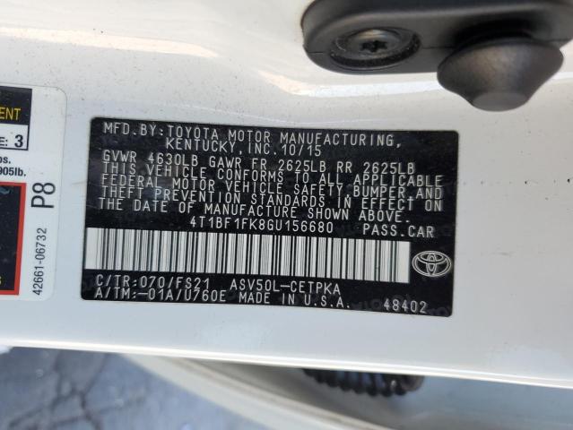 Photo 11 VIN: 4T1BF1FK8GU156680 - TOYOTA CAMRY LE 