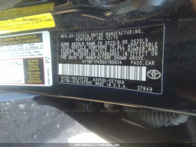 Photo 8 VIN: 4T1BF1FK8GU180834 - TOYOTA CAMRY 