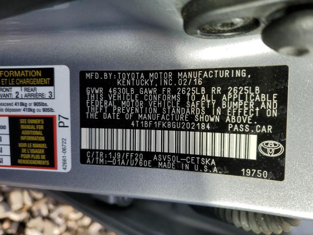 Photo 11 VIN: 4T1BF1FK8GU202184 - TOYOTA CAMRY 