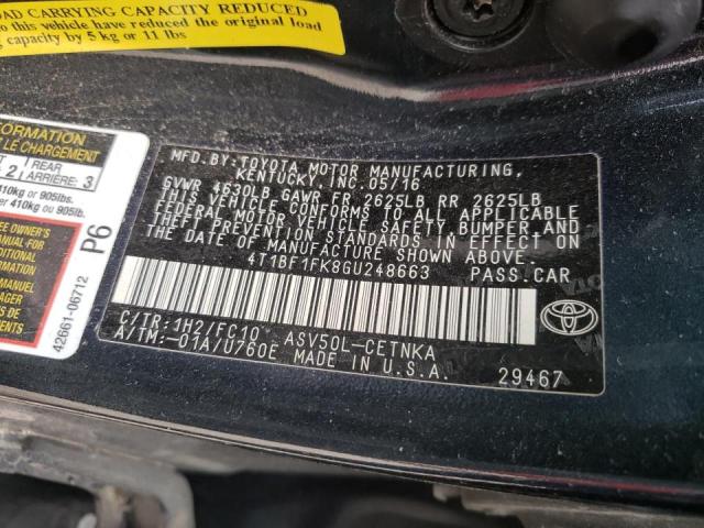 Photo 9 VIN: 4T1BF1FK8GU248663 - TOYOTA CAMRY LE 