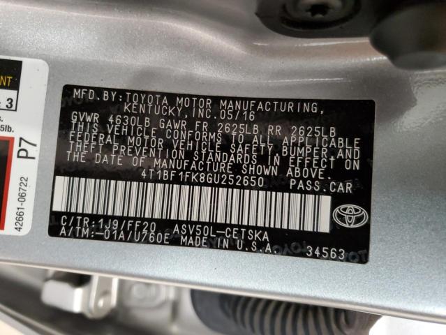 Photo 11 VIN: 4T1BF1FK8GU252650 - TOYOTA CAMRY LE 