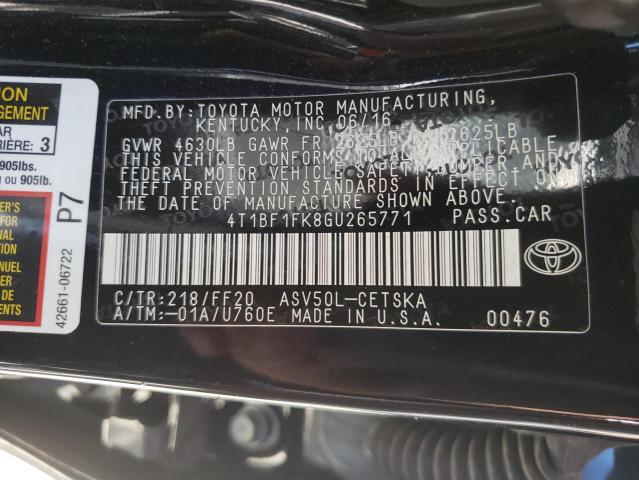 Photo 9 VIN: 4T1BF1FK8GU265771 - TOYOTA CAMRY LE 