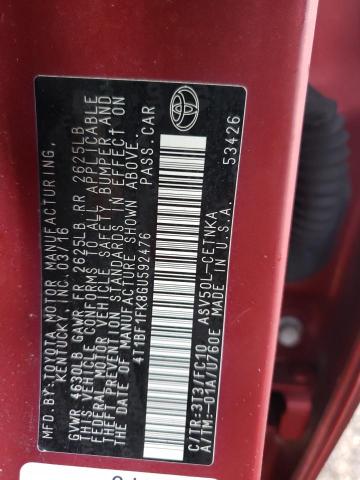 Photo 12 VIN: 4T1BF1FK8GU592476 - TOYOTA CAMRY LE 