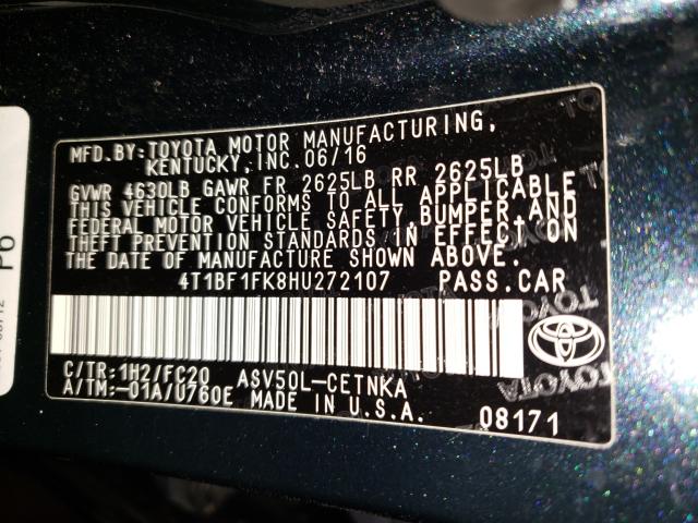 Photo 9 VIN: 4T1BF1FK8HU272107 - TOYOTA CAMRY 