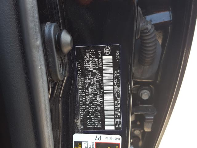 Photo 9 VIN: 4T1BF1FK8HU276769 - TOYOTA CAMRY LE 